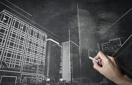 Drawing a new cityの写真素材