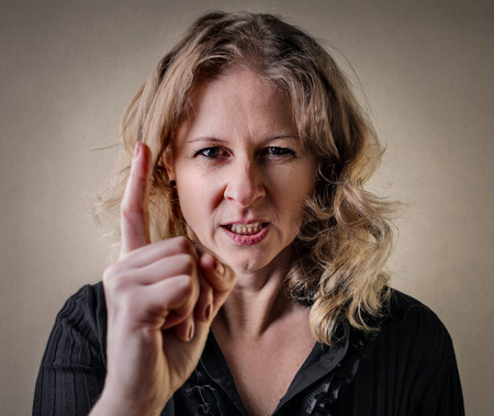 Angry woman's portraitの写真素材