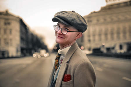 Retro dressed man