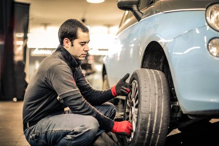 Mechanic at workの写真素材