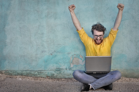 Jubilant nerdの写真素材