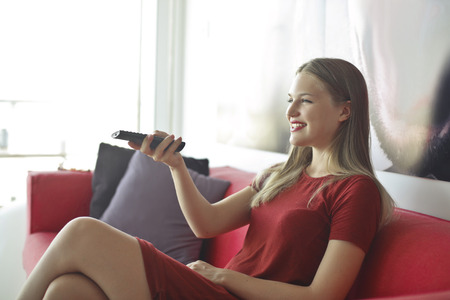 Girl watching tv