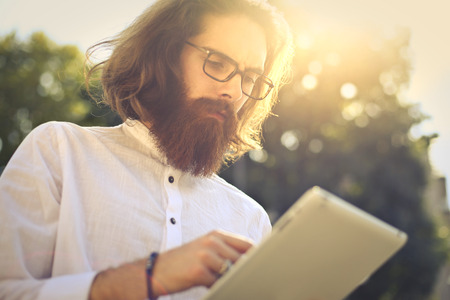 Man using a tablet