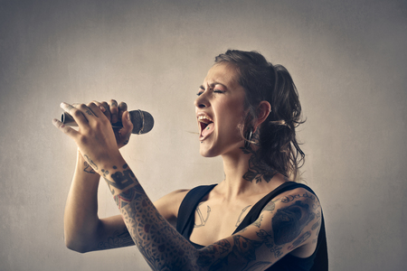 Passionate singerの写真素材