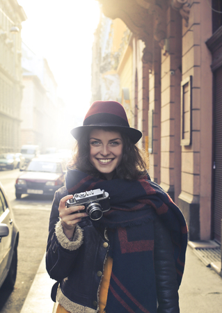Young photographer in the city