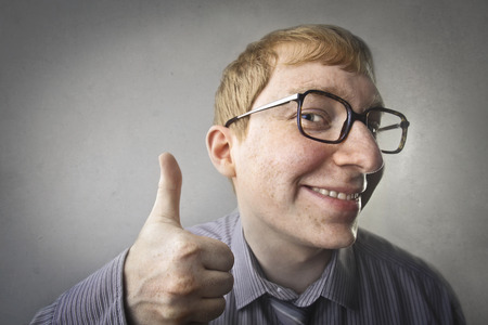 Nerd guy in glassesの写真素材