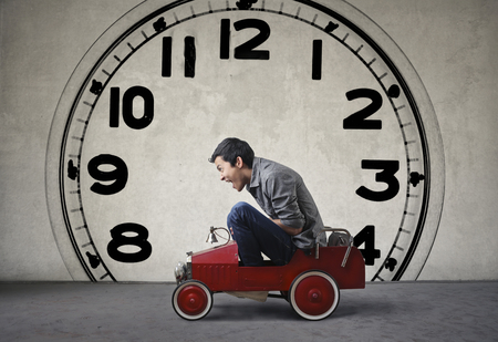 Businessman driving too fast