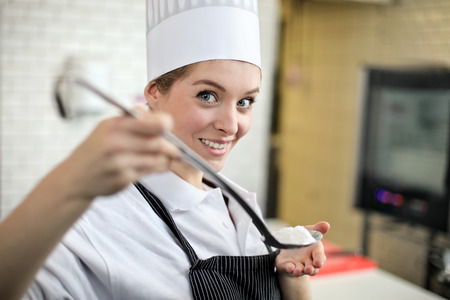 Nice chef is tastingの写真素材