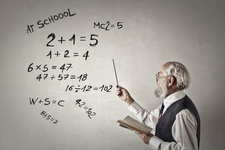 Math teacher is explaining
