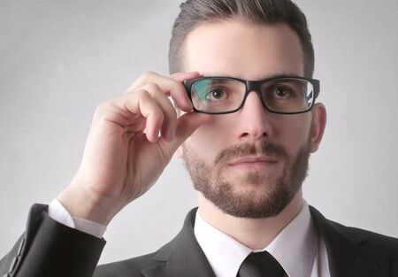 Handsome businessman is glasses