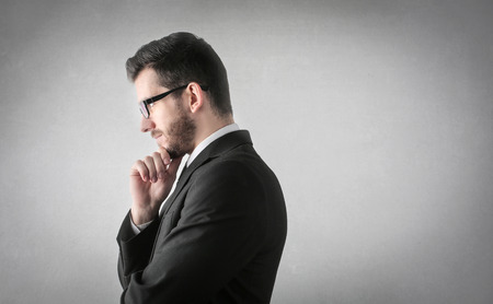 Businessman is thinkingの写真素材