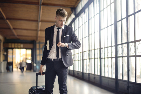 Businessman with a suitcaseの写真素材