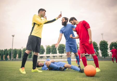 Soccer player on the ground