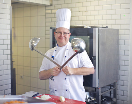 Chef in the kitchenの写真素材