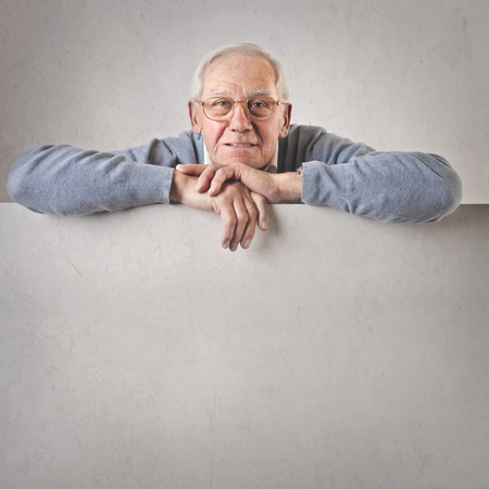 Grandpa is smilingの写真素材