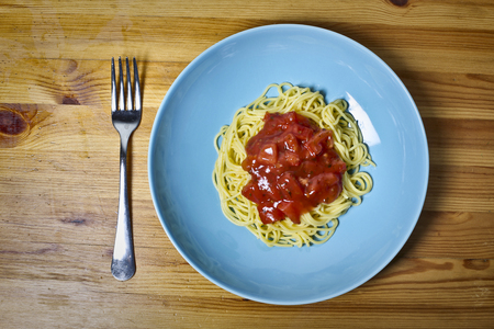 Italian pasta on the tableの写真素材