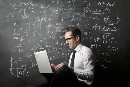 Businessman with a laptopの写真素材
