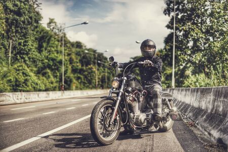 A man on bikeの素材