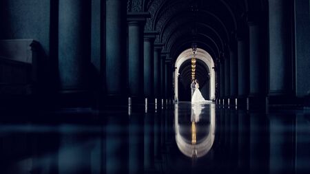 Bride and groom reflection of love.の素材