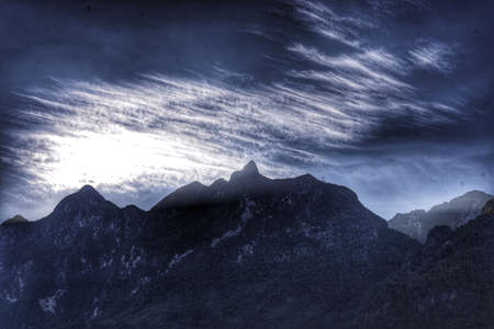 Mountain views in morning sunlightの素材