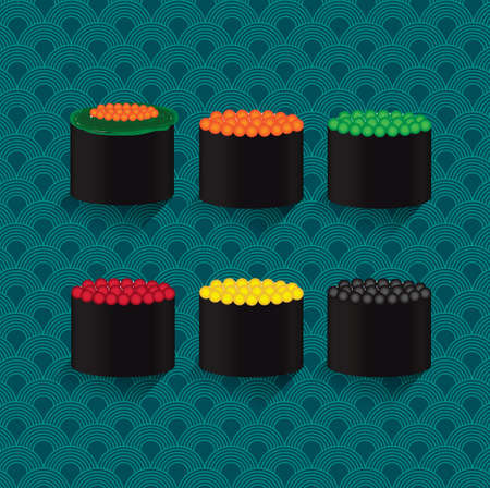 Japan Sushi illustrationの写真素材