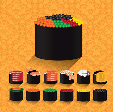 Japan Sushi  illustrationのイラスト素材