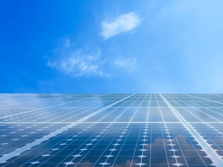 solar cell power energy grid technology in  sky background