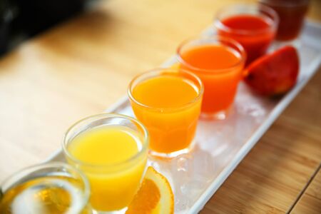 fresh fruit juice drink desert for a healthy diet backgroundの写真素材