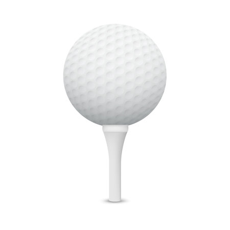 Vector golf ball, 3d realistic isolated on white background. EPS 10のイラスト素材