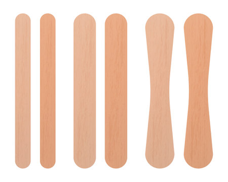 Wooden ice cream sticks isolated on white backgroundのイラスト素材