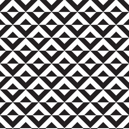 geometric seamless pattern in black and white backgroundのイラスト素材