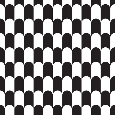 geometric seamless pattern in black and white backgroundのイラスト素材