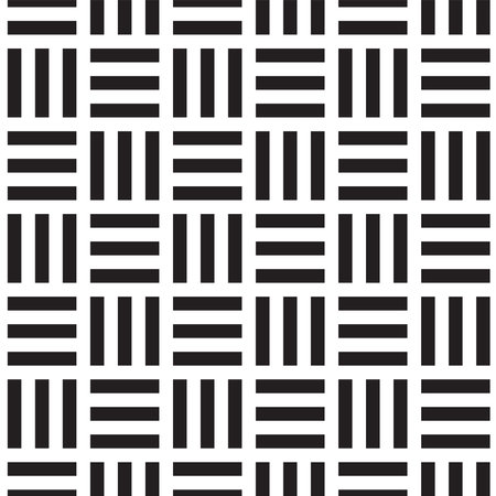 geometric seamless pattern in black and white background, like wicker rattanのイラスト素材