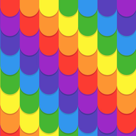 geometric pattern in the form of rainbow colored colorful waves.のイラスト素材