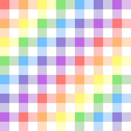 Plaid pattern gingham pastel plaid colorful tartan rainbow colored. Perfect for wrapping paper, tablecloths, picnic blankets, children's clothing and moreのイラスト素材