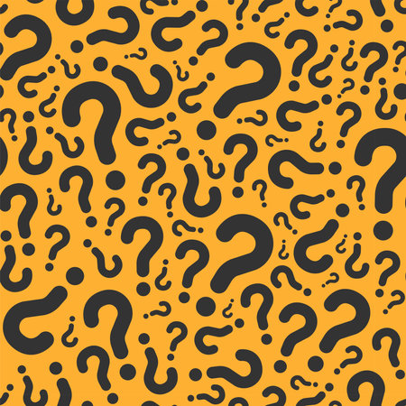 random black question mark pattern for yellow background, mystery boxのイラスト素材