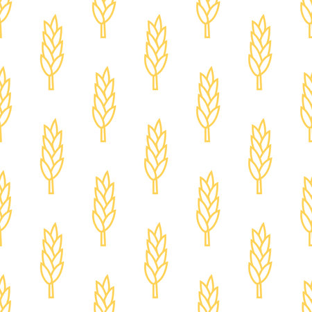 simple pattern shaped like wheat, rice and oatsのイラスト素材