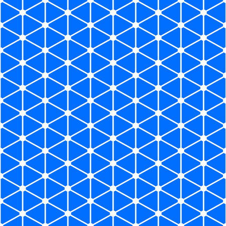 geometric white network connection point repeating pattern on dark blue backgroundのイラスト素材