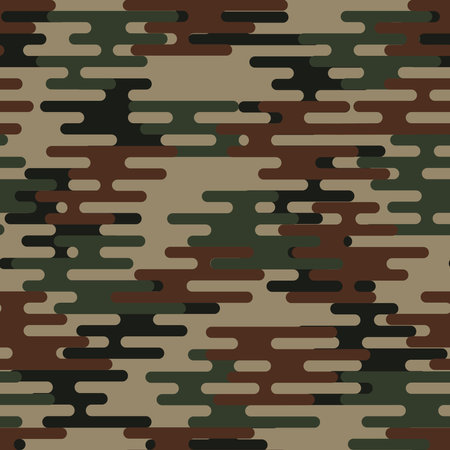 forest camouflage repeating pattern in brown, green and black colors suitable for textile design, fabric etcのイラスト素材