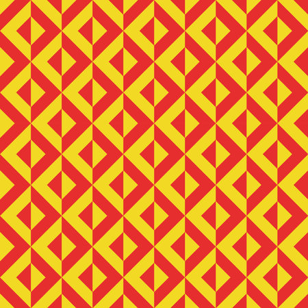 seamless repeating geometric pattern in red and yellowのイラスト素材