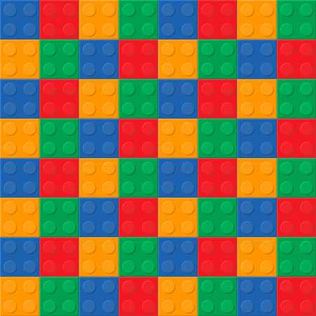 seamless repeating pattern colorful puzzle toyのイラスト素材