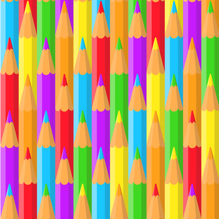 seamless repeating pattern collection of colored pencilsのイラスト素材