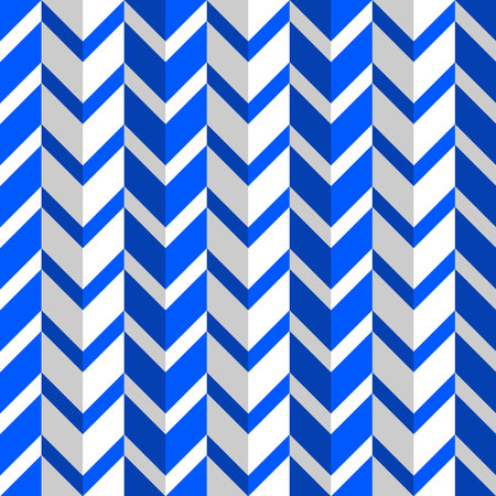 seamless repeating pattern of 3d style broken lines in blue and whiteのイラスト素材