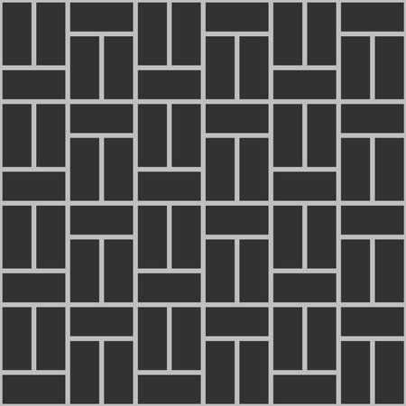 seamless repeating pattern black brick wallのイラスト素材