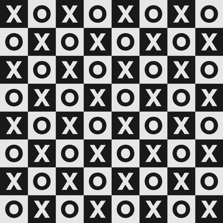 xoxo seamless pattern with white and black plaid backgroundのイラスト素材