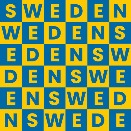Swedish seamless pattern with blue and yellow plaid background like the colors of the Swedish flagのイラスト素材