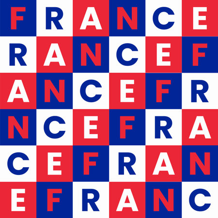 France seamless pattern with a blue, white and red plaid background like the colors of the French flagのイラスト素材