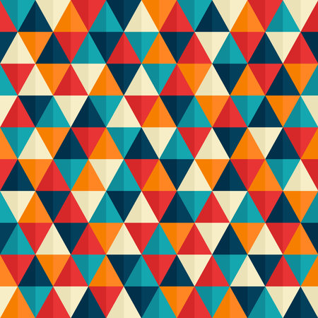 3d triangle seamless pattern with various colorsのイラスト素材