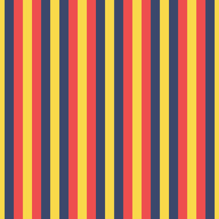 seamless pattern of repeating vertical lines in vintage style in red, dark blue and yellowのイラスト素材