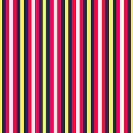 seamless pattern of repeating vertical lines in vintage style in red, white, dark blue and yellowのイラスト素材